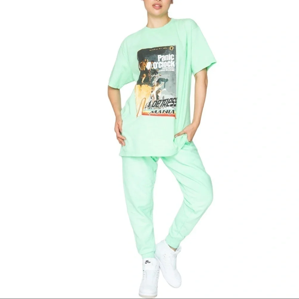 New with tags La Detresse Mania Panic O'Clock Tee Thin Mint - Size L - Picture 8 of 8